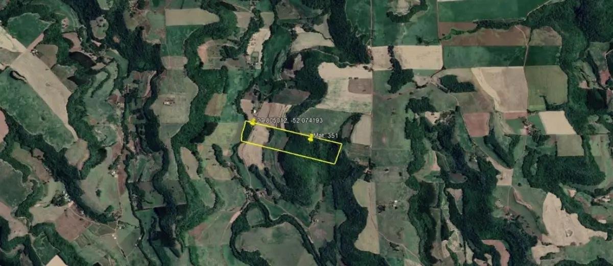 Terreno de 10,0000 ha, localizado na Linha 1, Lote Rural nº 49, Rio dos Índios (Interior), em Floriano Peixoto/RS