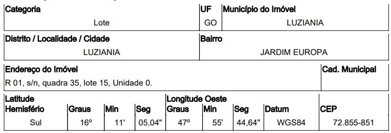 Terreno, 0.00 de área total, 0.00 de área privativa, 390.00 de área do terreno. em Luziânia/GO