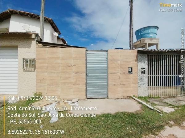 Casa, 66.10 de área total, 66.10 de área privativa, 90.10 de área do terreno,  2 qto(s), v em São José da Coroa Grande/PE