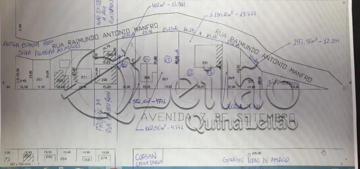 50% de 6 terrenos urbanos contíguos na quadra D, quarteirão 314 — Sarandi/RS (3.359,00 m² em Sarandi/RS