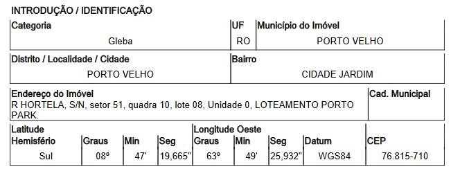 Outros, 0.00 de área total, 0.00 de área privativa, 6017.25 de área do terreno. em Porto Velho/RO