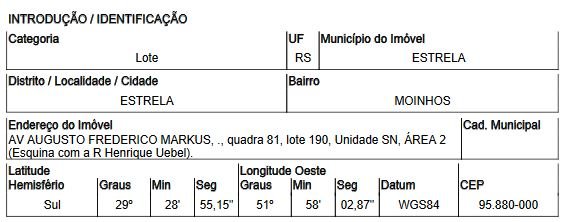 Terreno, 0.00 de área total, 0.00 de área privativa, 786.45 de área do terreno. em Estrela/RS