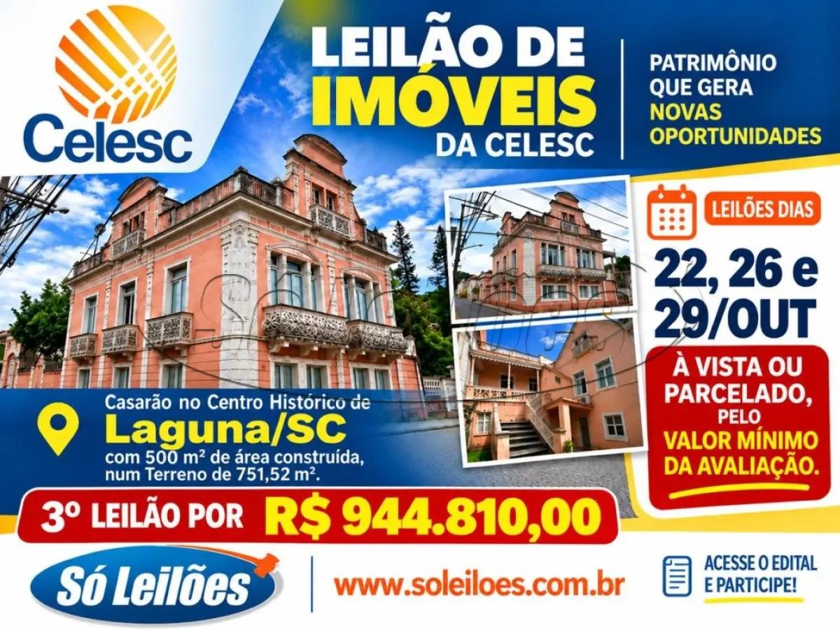 TERRENO EDIFICADO EM LAGUNA/SC (CASARÃO) em Laguna/SC
