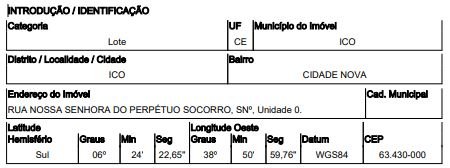 Terreno, 0.00 de área total, 0.00 de área privativa, 1200.00 de área do terreno. em Icó/CE - foto 2