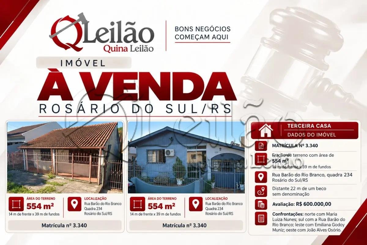 3 imóveis residenciais – Rosário do Sul/RS em Rosário do Sul/RS