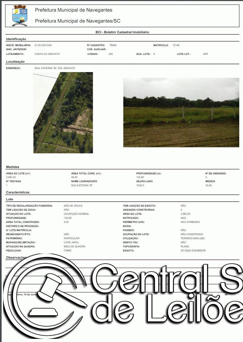 Terreno com área de 3.980,30m², Loteamento Costa Gravatá, no Município de Navegantes/SC em Navegantes/SC - foto 6