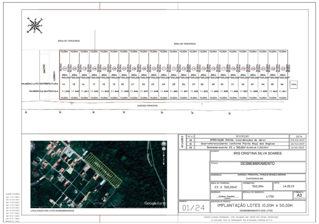 Terreno, 0.00 de área total, 0.00 de área privativa, 500.00 de área do terreno. em Chapadinha/MA - foto 3