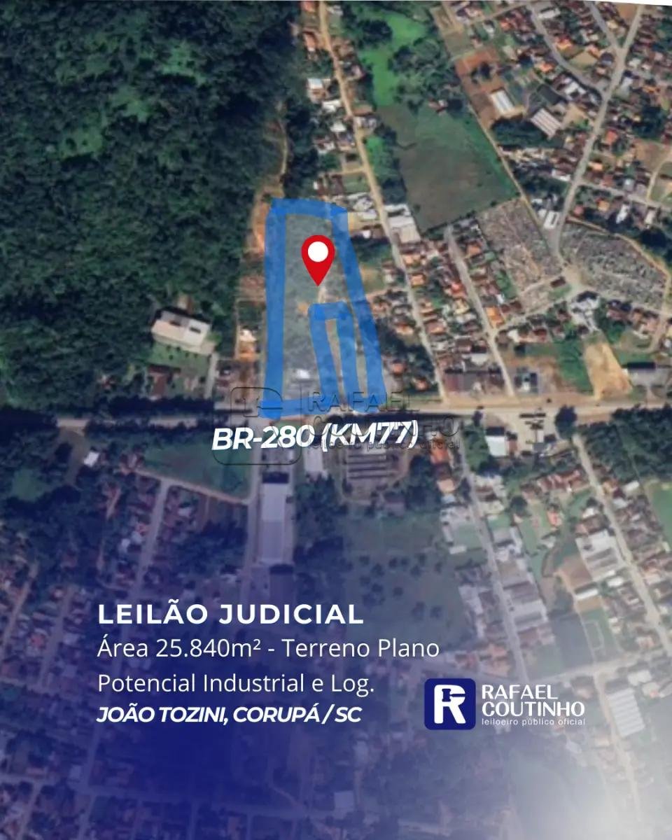 Área 25.840m² - Terreno Plano e Testada para BR-280(Km77). Potencial Industrial e Logístic em Corupá/SC