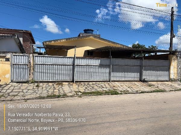 Casa, 61.92 de área total, 46.58 de área privativa, 83.60 de área do terreno,  2 qto(s), a em Bayeux/PB