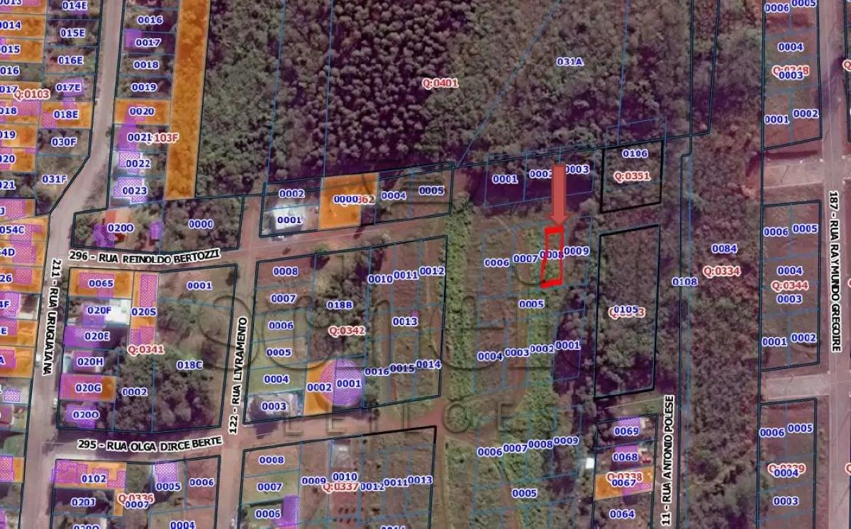 Área de 397,65m², situada na Rua Reinoldo Bertozzi, matrícula 34.891 do RI de Encantado/RS em Encantado/RS