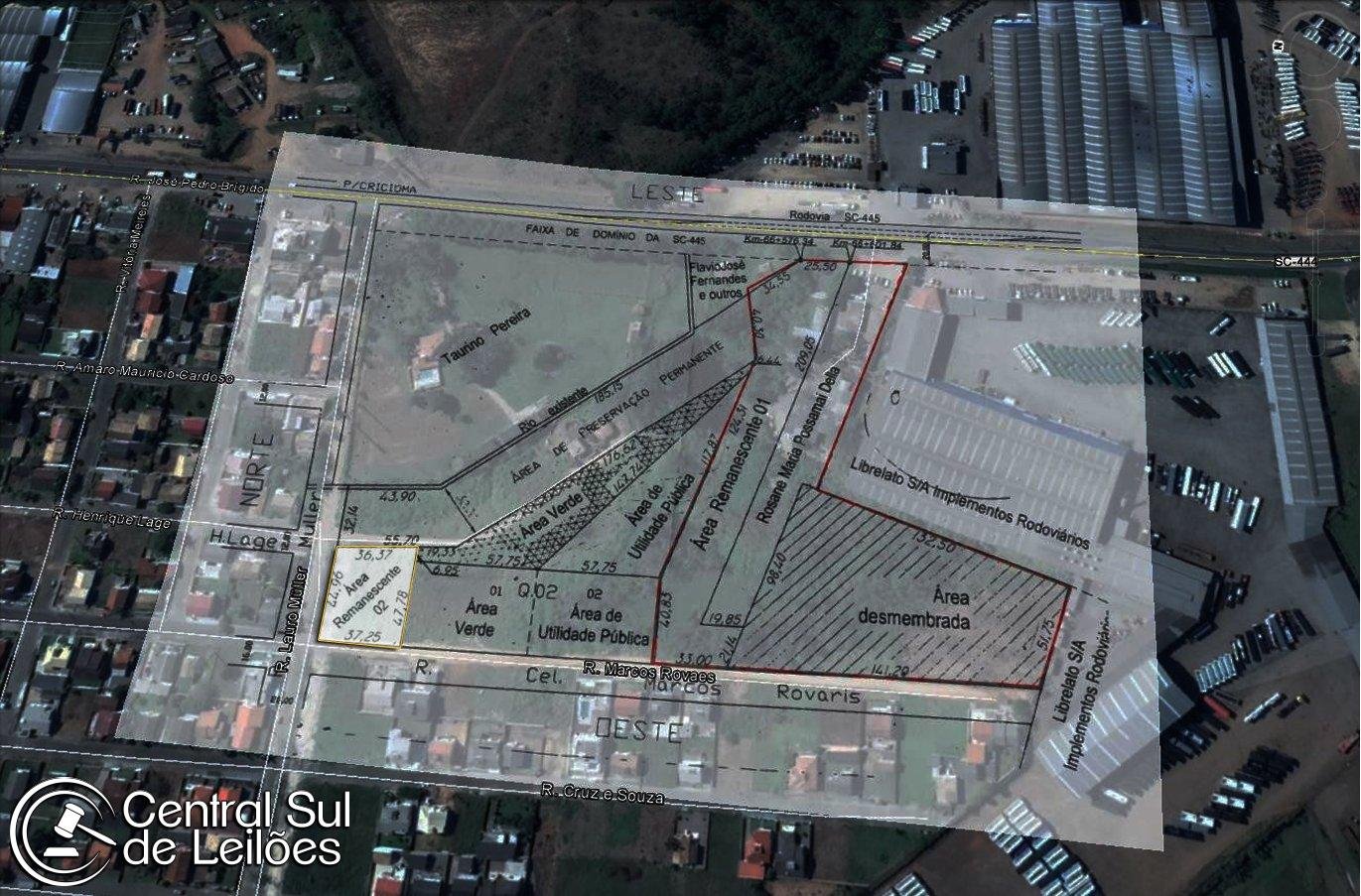 Terreno de esquina, com área de 1.727,55m², bairro Primeiro de Maio, no Município de Içara em Içara/SC - foto 5