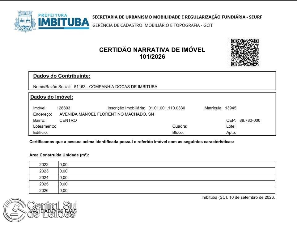 Terreno com área de 115.500,00m², dentro da poligonal do Porto de Imbituba, Centro, em Imb em Imbituba/SC - foto 6